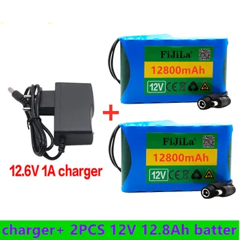 12V Akku 12,8 Ah 18650 Wiederaufladbare Liitium-Ionen Kapazität SM 12800mAh CCTV Kaamera Monitor + Ladegerät