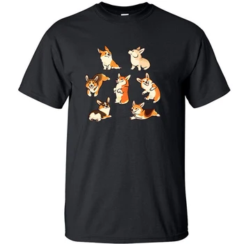 Corgi Jooga Naljakas Graafiline T-Särgid Tshirt T-särgid Ülepaisutatud T-Särk Meeste Särk Riided Streetwear Tshirts Puuvill Suvel Tops Tees