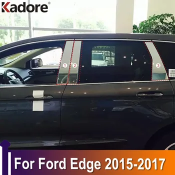 Ford Edge 2015 2016 2017 Aknas B C piilarid Dekoratiivne Kleebis Auto Disain Sisekujundus Välisilme Tarvikud Roostevabast Terasest