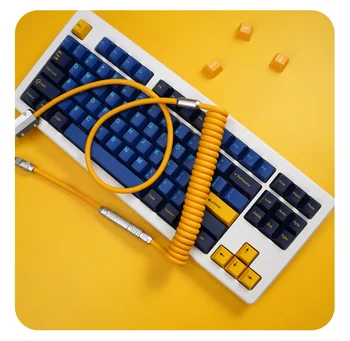 GeekCable käsitsi kohandatud mehaanilised klaviatuuri kaabel super elastne joon kummist elektroforeesi kollane