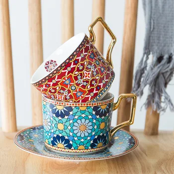 Inglise Portselan Vintage Kruus Kohvi Tassi Araabia Set Türgi Espresso Tassi Loominguline Pärastlõunane Tee Taza Desayuno Tee Komplekt Luksus