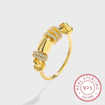 Uus Mood Ring Geomeetriline 18K Yellow Gold Daamid Ringi S925 Originaal Autentne Sterling Silver sõbrapäeva Ehted Kingitus